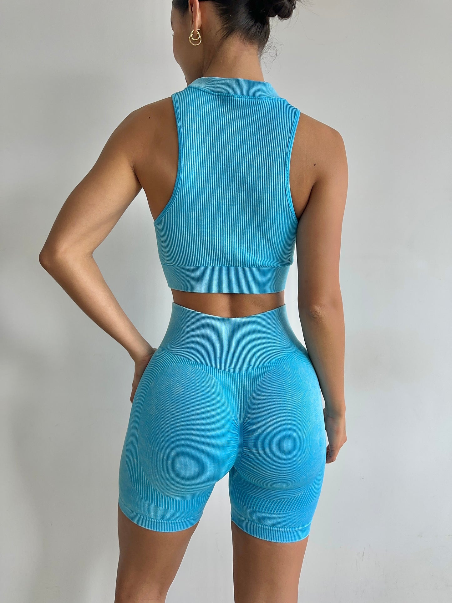 SET SHORT AZUL EFECTO LAVADO