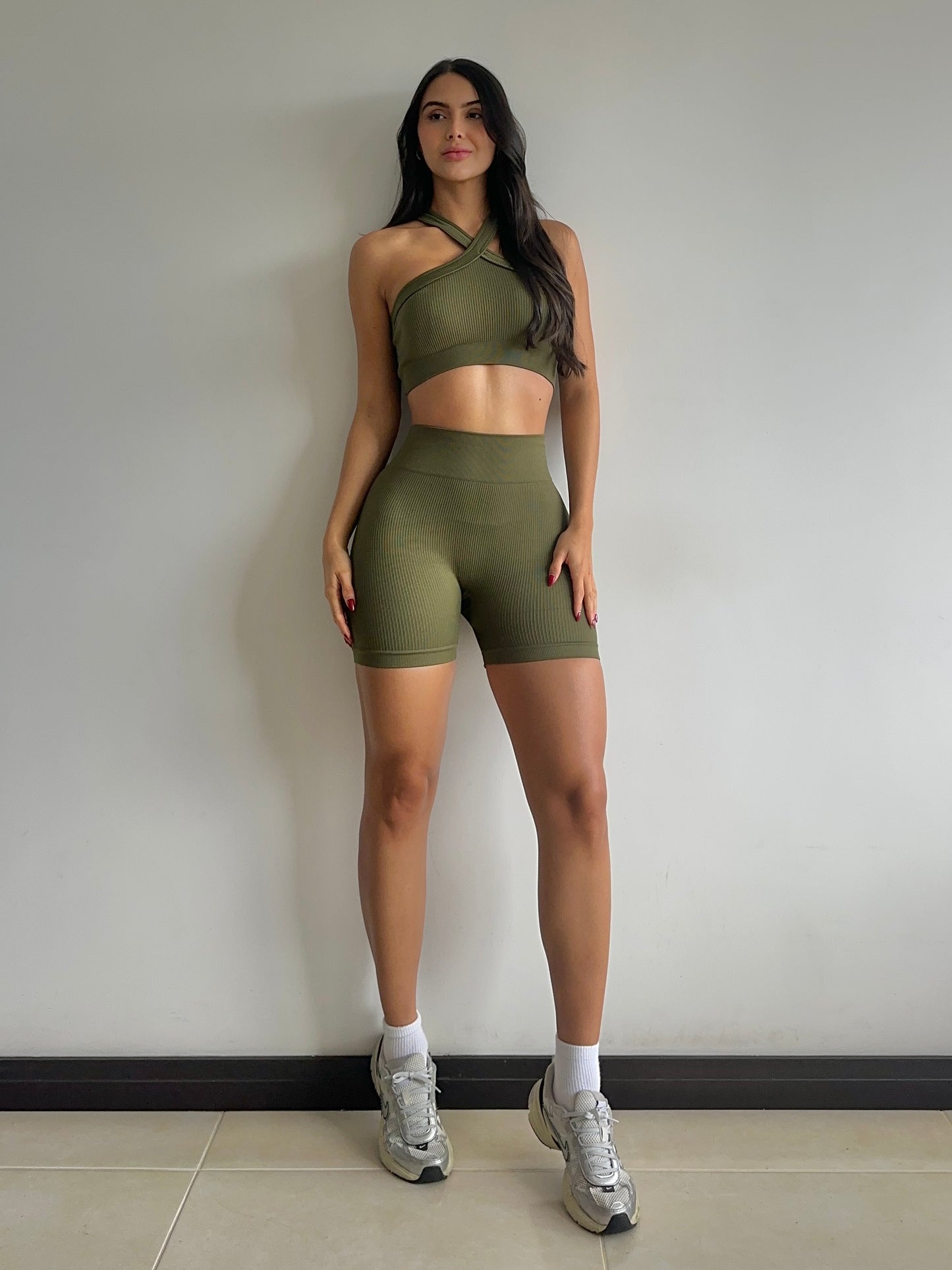 SET SHORT TOP VERDE MILITAR