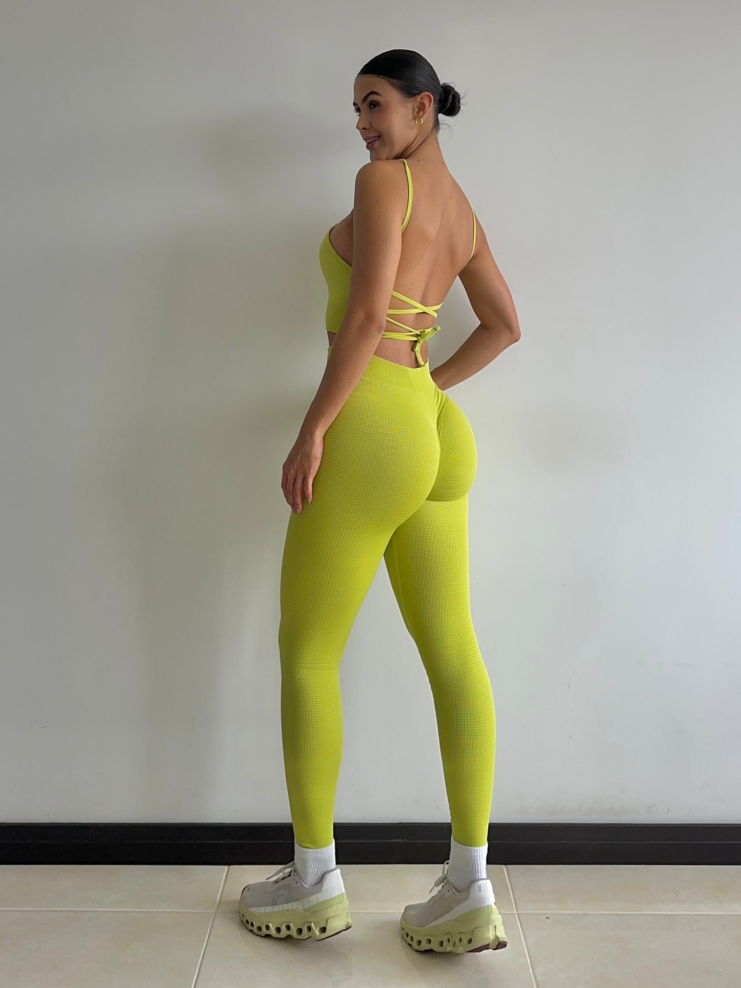 SET LEGGINS VERDE LIMÓN
