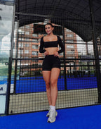 SET SHORT MANGA LARGA NEGRO