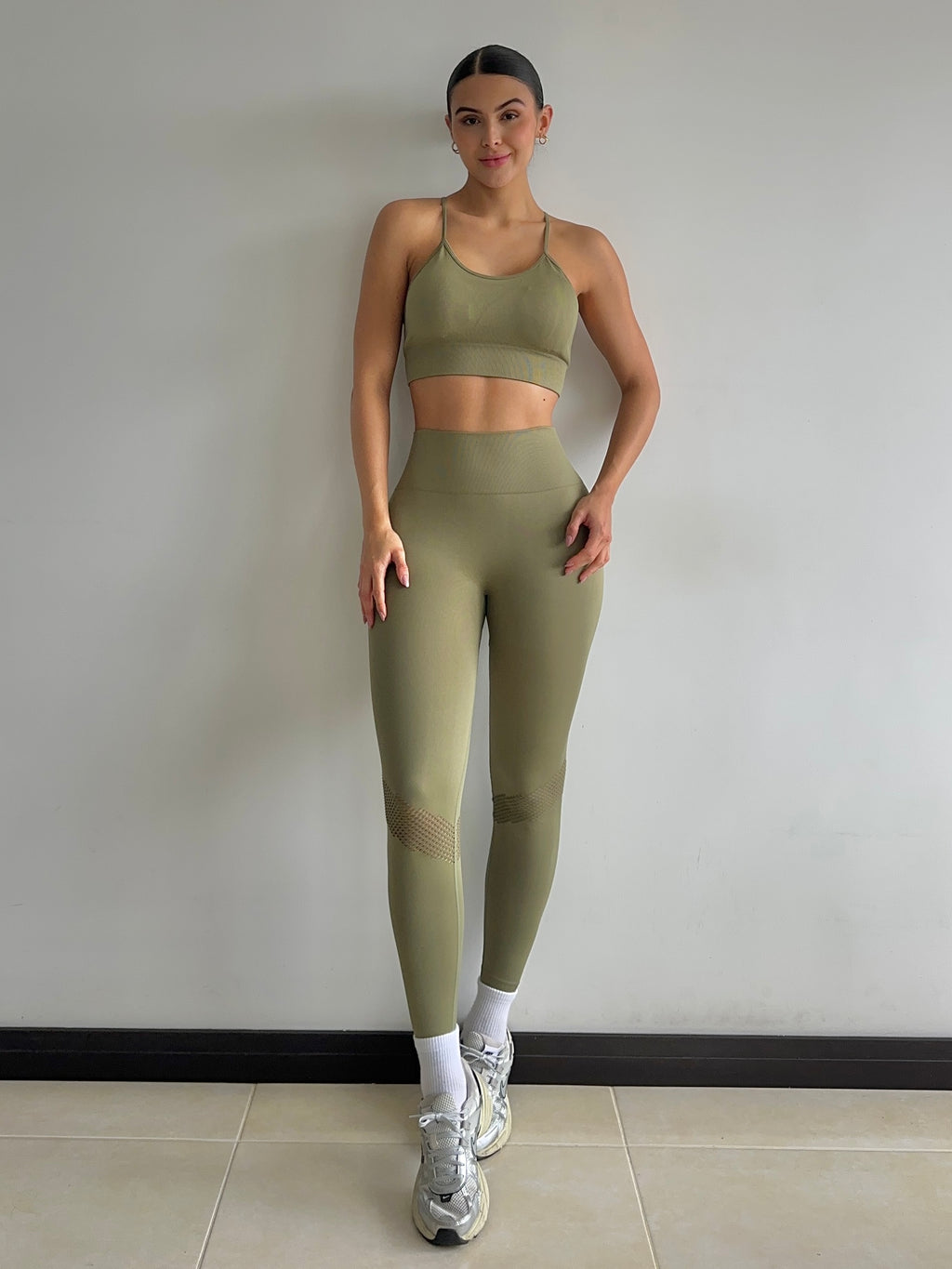 SET LEGGINS VERDE MILITAR