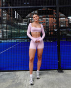 SET SHORT MANGA LARGA ROSADO