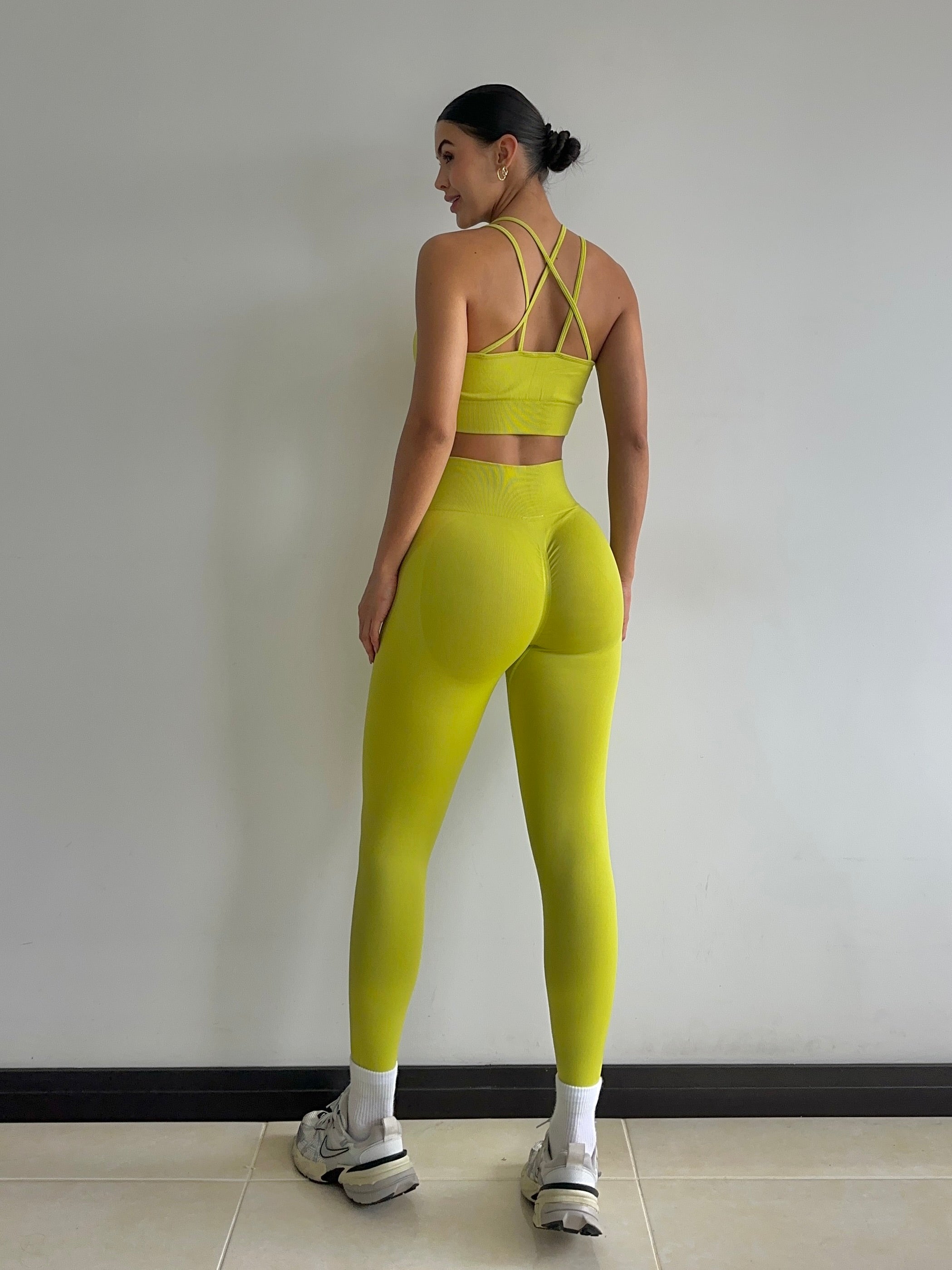 SET LEGGINS VERDE LIMÓN