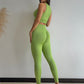 SET LEGGINS VERDE MANZANA PUSH UP