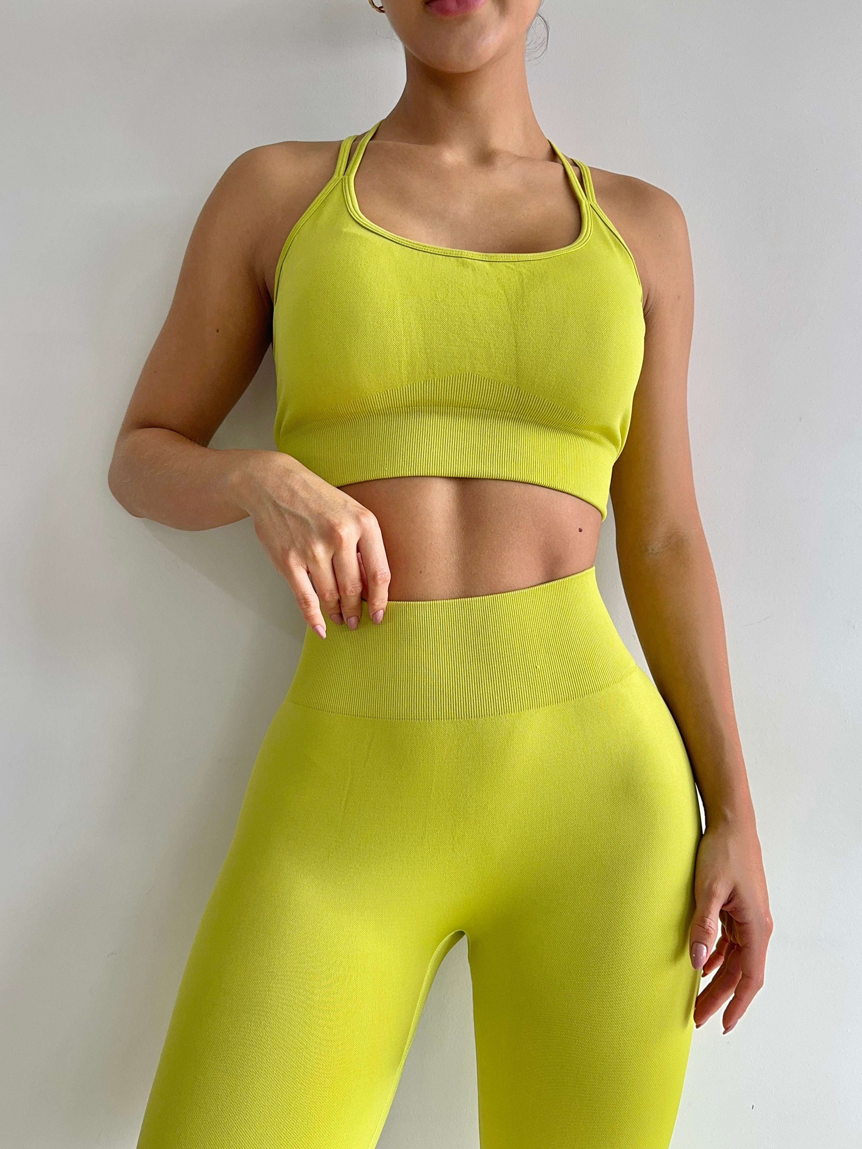 SET LEGGINS VERDE LIMÓN