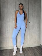 ENTERIZO LARGO HALTER CRUZADO