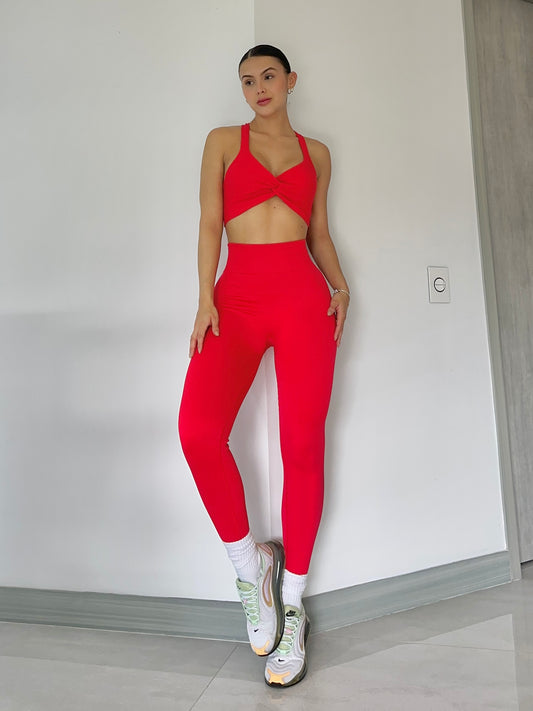 SET LEGGINS ROJO