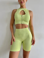 SET SHORT VERDE LIMÓN EFECTO LAVADO