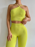 SET LEGGINS VERDE LIMÓN