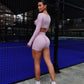 SET SHORT MANGA LARGA ROSADO