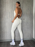 ENTERIZO LARGO HALTER CRUZADO