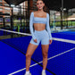 SET SHORT MANGA LARGA AZUL