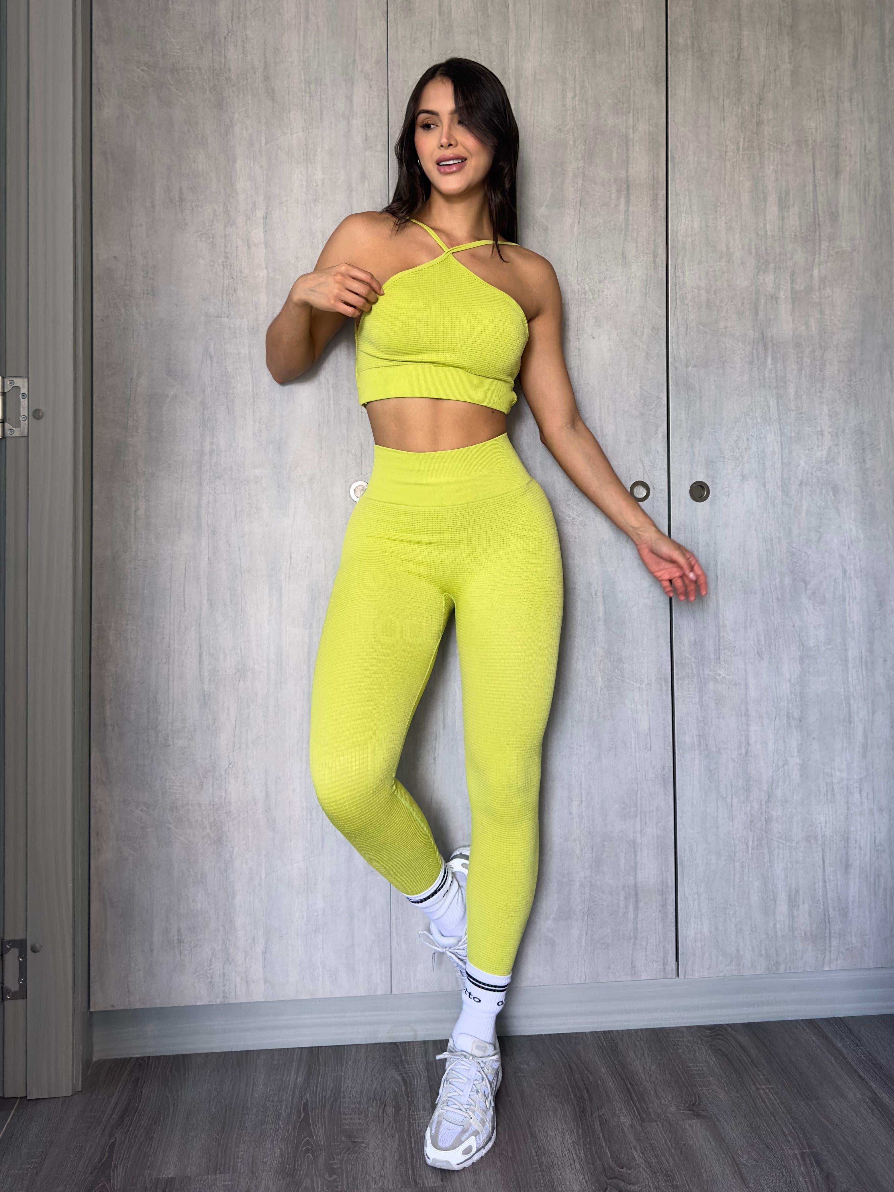 SET LEGGINS VERDE LIMÓN