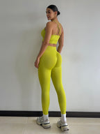 SET LEGGINS VERDE LIMÓN