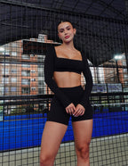 SET SHORT MANGA LARGA NEGRO