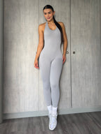 ENTERIZO LARGO HALTER CRUZADO