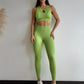 SET LEGGINS VERDE MANZANA PUSH UP