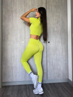 SET LEGGINS VERDE LIMÓN